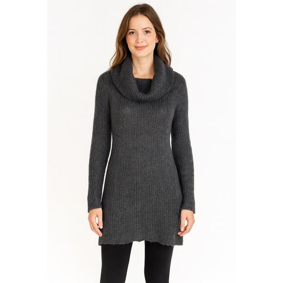 Wooden Ships Sweater Dress Size M / L Gray Cowl Neck Wool Mohair Blend Whimsycal - Picture 1 of 14